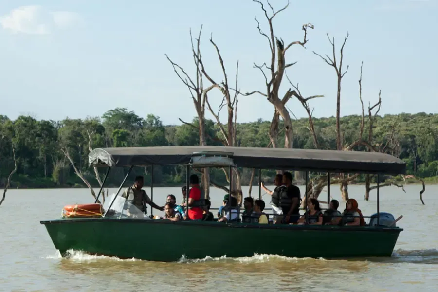 people riding on a boat