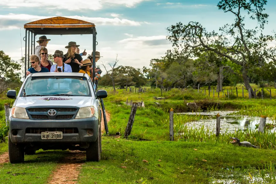 ravellers on a guided red panda expedition